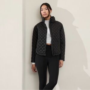Athleta Whisper Featherless Jacket in Black- XXS